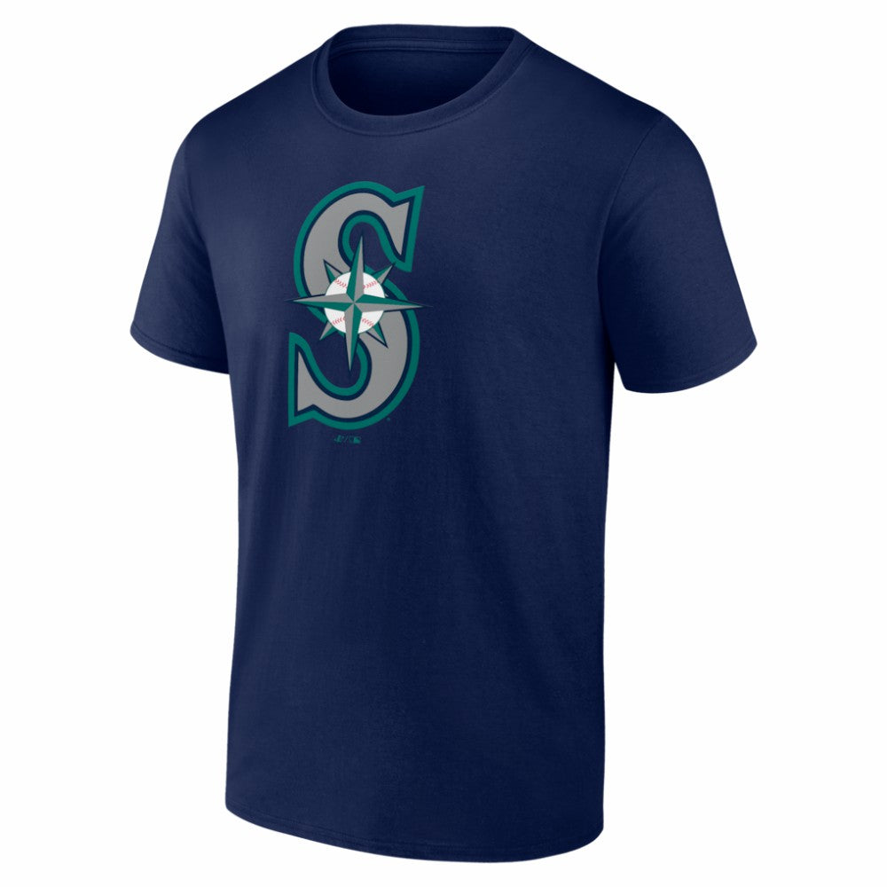 Seattle Mariners Logo Athletic Official Logo T-Shirt Navy