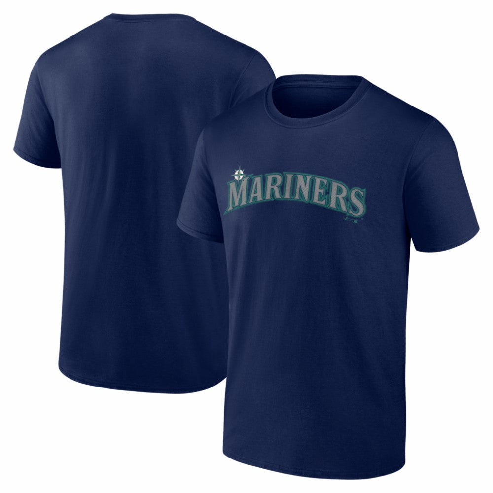 Seattle Mariners Logo Athletic Wordmark T-Shirt Navy