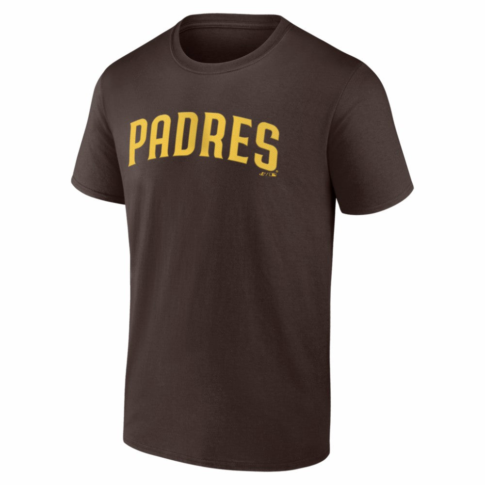 San Diego Padres Logo Athletic Wordmark T-Shirt Brown