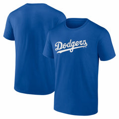 Los Angeles Dodgers Logo Athletic Wordmark T-Shirt Royal