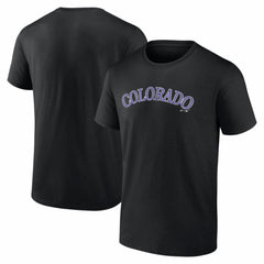 Colorado Rockies Logo Athletic Wordmark T-Shirt Black
