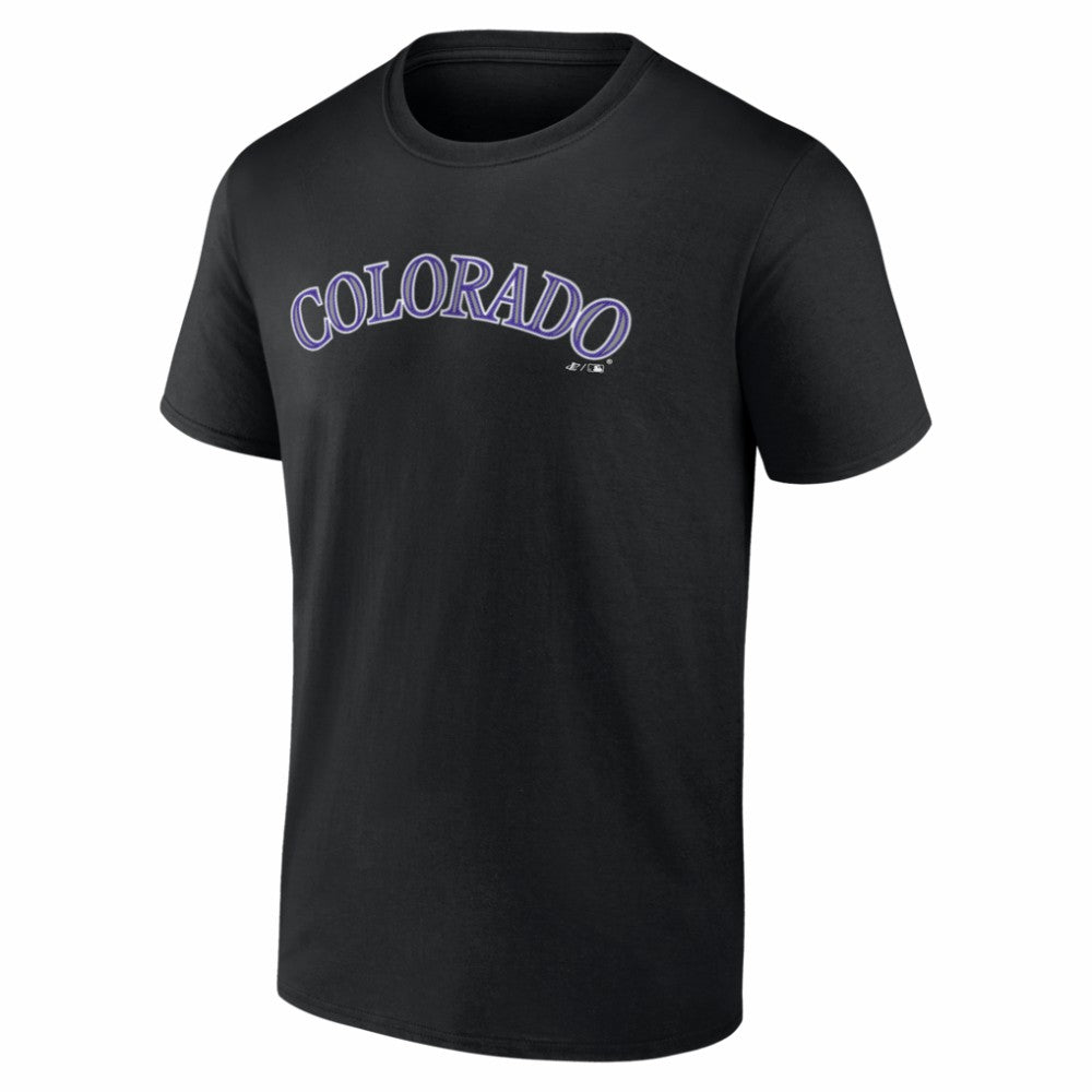 Colorado Rockies Logo Athletic Wordmark T-Shirt Black