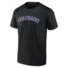 Colorado Rockies Logo Athletic Wordmark T-Shirt Black