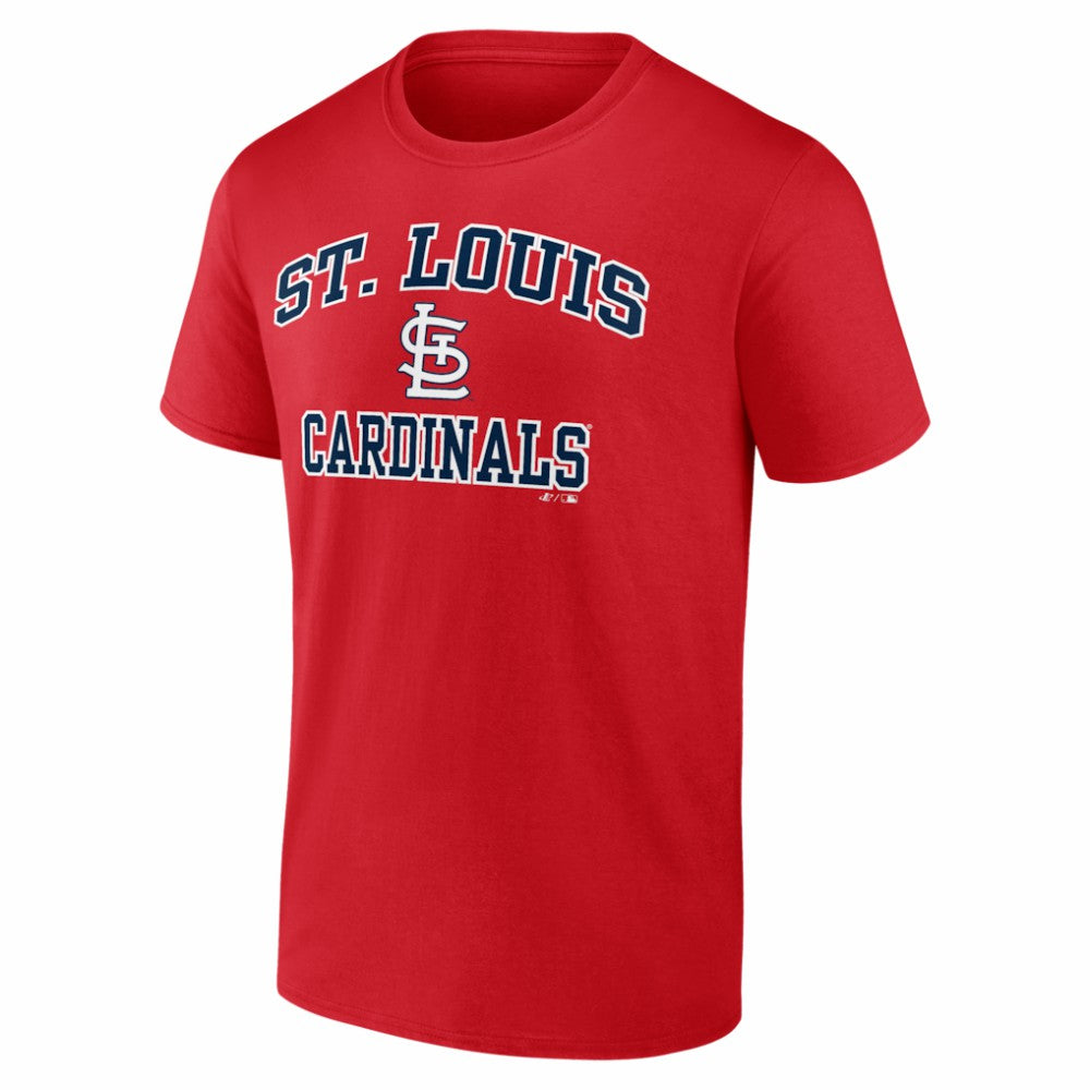St. Louis Cardinals Logo Athletic Heart and Soul T-Shirt Red