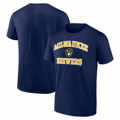 Milwaukee Brewers Logo Athletic Heart and Soul T-Shirt Navy