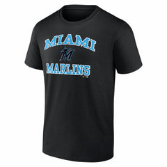 Miami Marlins Logo Athletic Heart and Soul T-Shirt Black