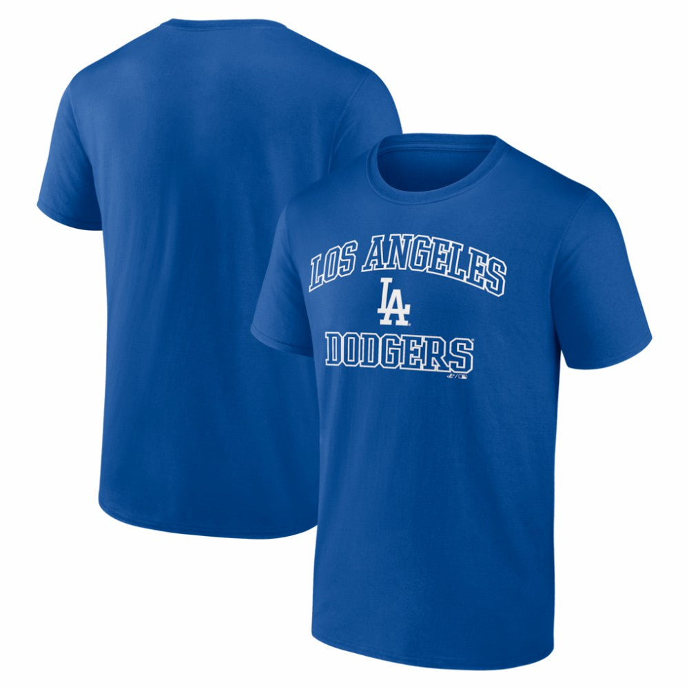 Los Angeles Dodgers Logo Athletic Heart and Soul T-Shirt Royal
