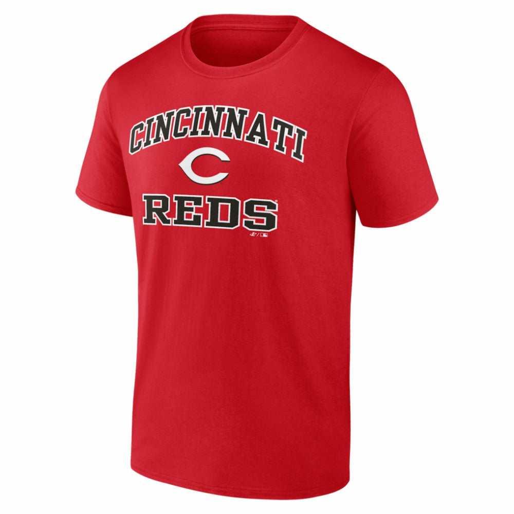 Cincinnati Reds Logo Athletic Heart and Soul T-Shirt Red