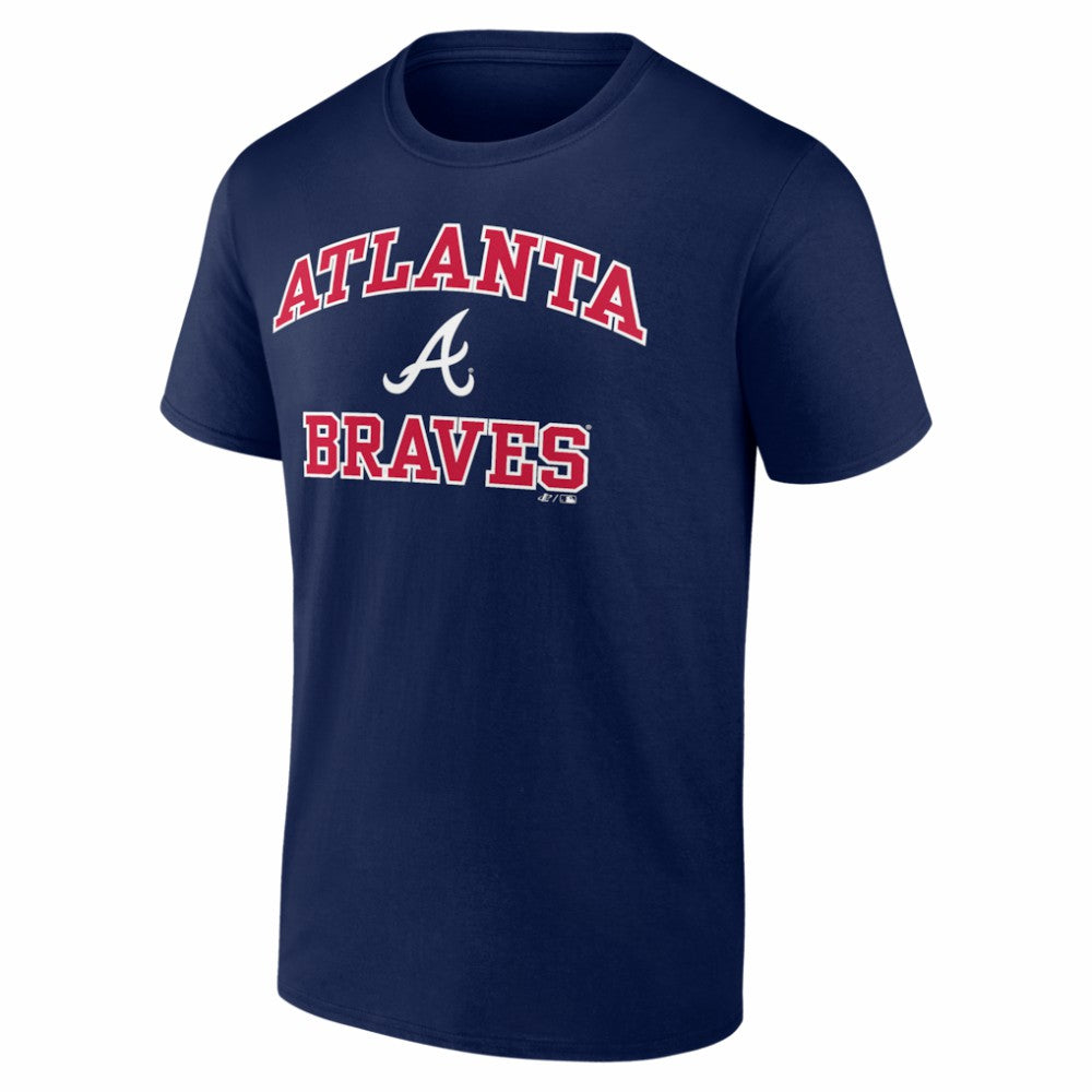 Atlanta Braves Logo Athletic Heart and Soul T-Shirt Navy