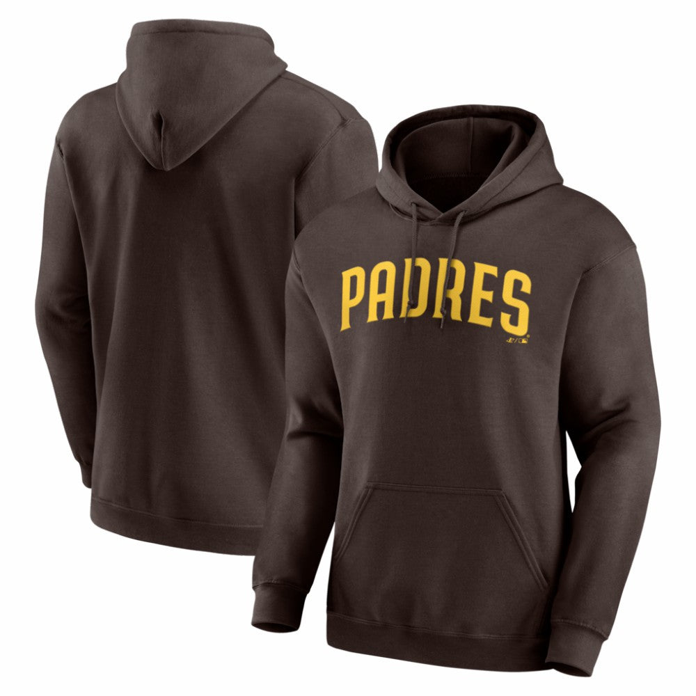 San Diego Padres Logo Athletic Wordmark Hoodie Brown