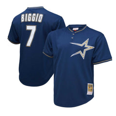 Craig Biggio Houston Astros 1991 Cooperstown Collection Mesh Pullover Jersey Navy | Mitchell & Ness
