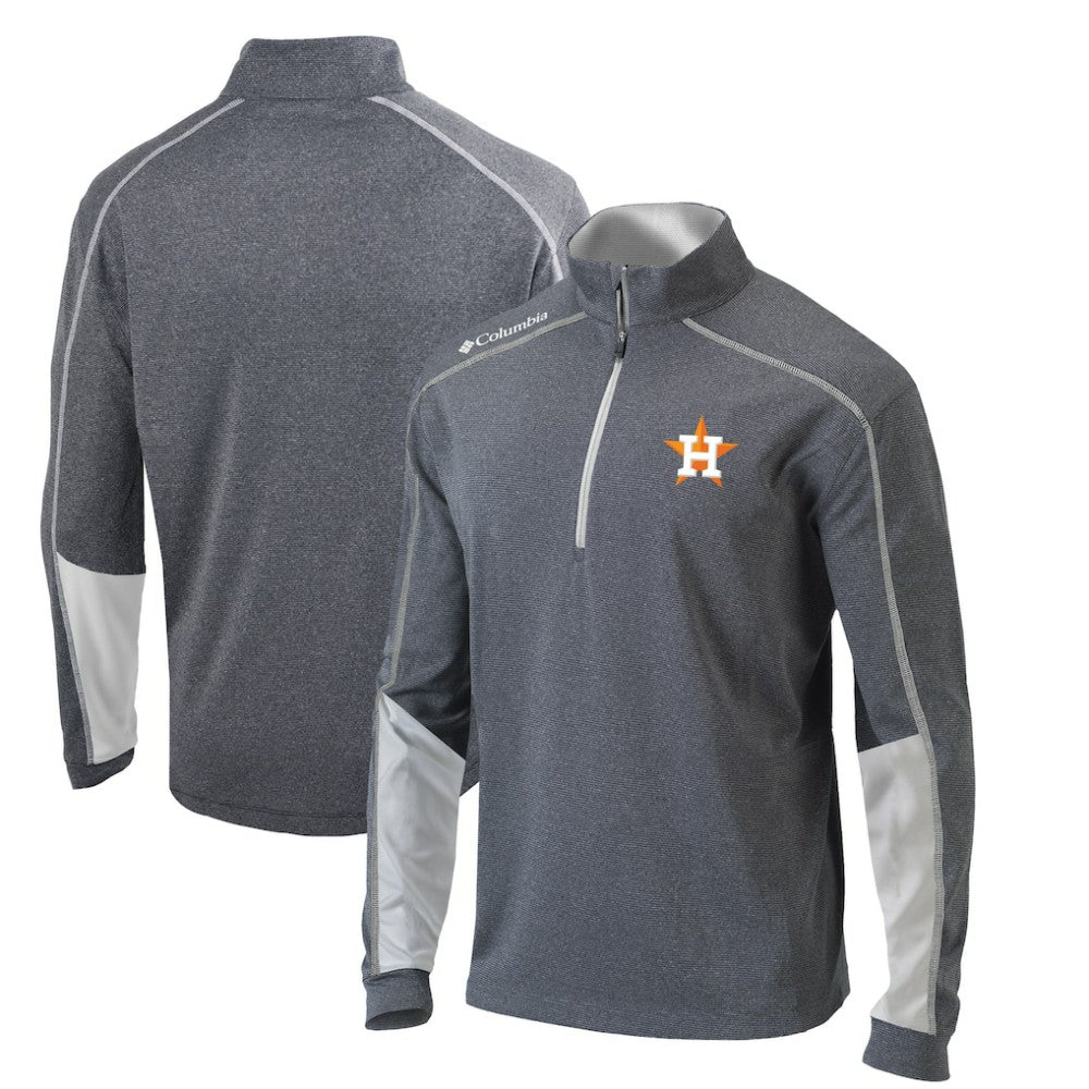 Houston Astros Omni-Wick Shotgun 2.0 Quarter-Zip Pullover Top Charcoal/White | Columbia