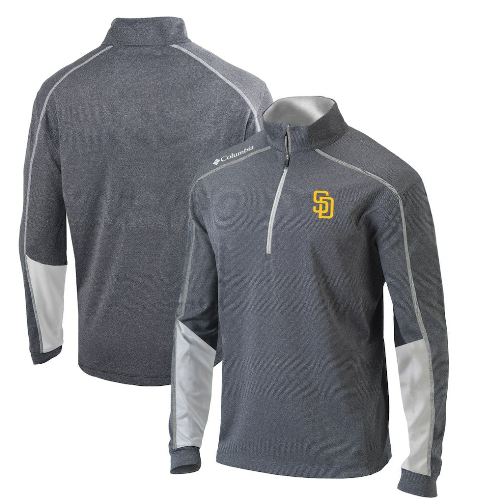 San Diego Padres Omni-Wick Shotgun 2.0 Quarter-Zip Pullover Top Charcoal/White | Columbia