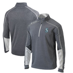 Seattle Mariners Omni-Wick Shotgun 2.0 Quarter-Zip Pullover Top Charcoal/White | Columbia