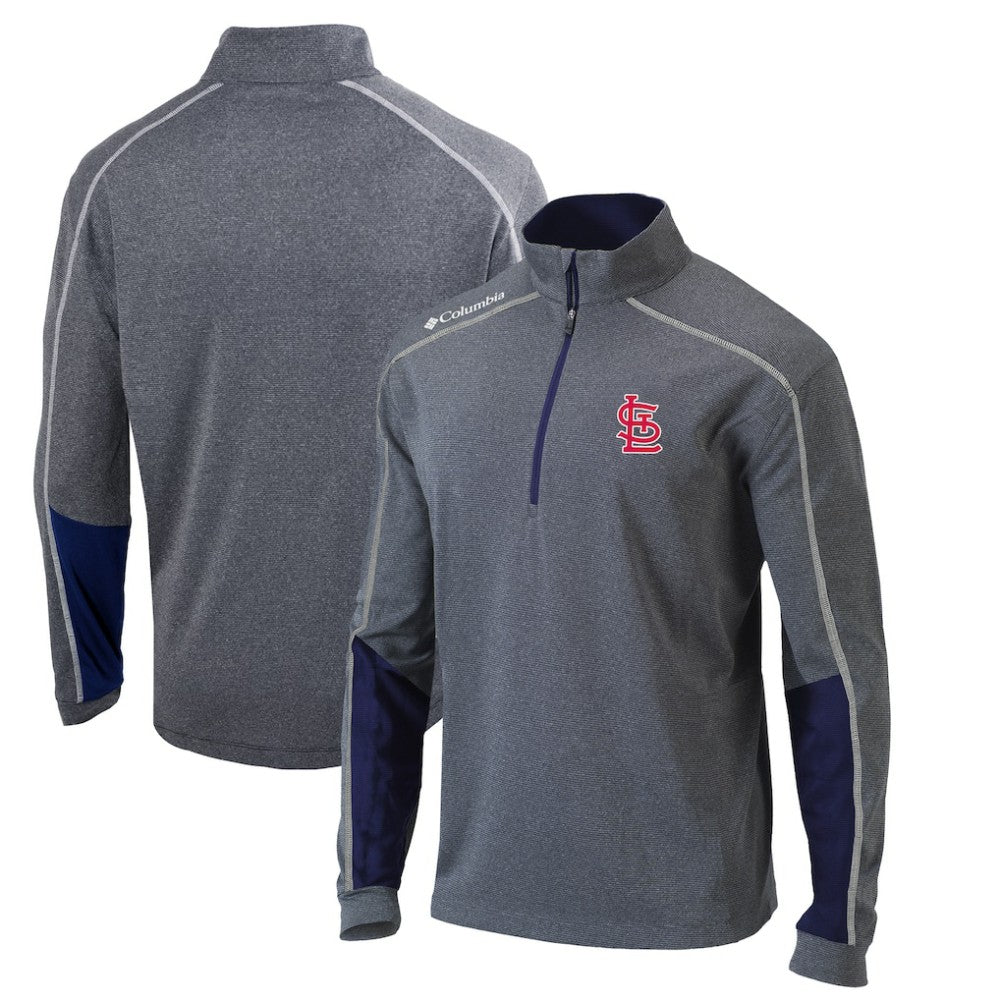 St. Louis Cardinals Omni-Wick Shotgun 2.0 Quarter-Zip Pullover Top Charcoal/Navy | Columbia