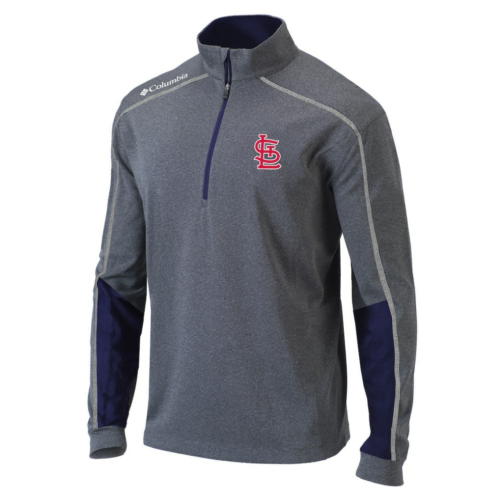 St. Louis Cardinals Omni-Wick Shotgun 2.0 Quarter-Zip Pullover Top Charcoal/Navy | Columbia