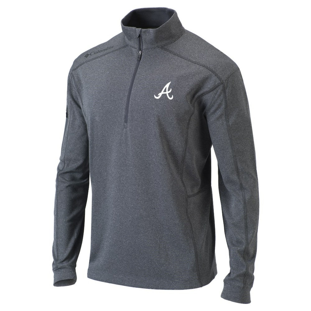 Atlanta Braves Omni-Wick Shotgun Quarter-Zip Pullover Top Heather Gray | Columbia