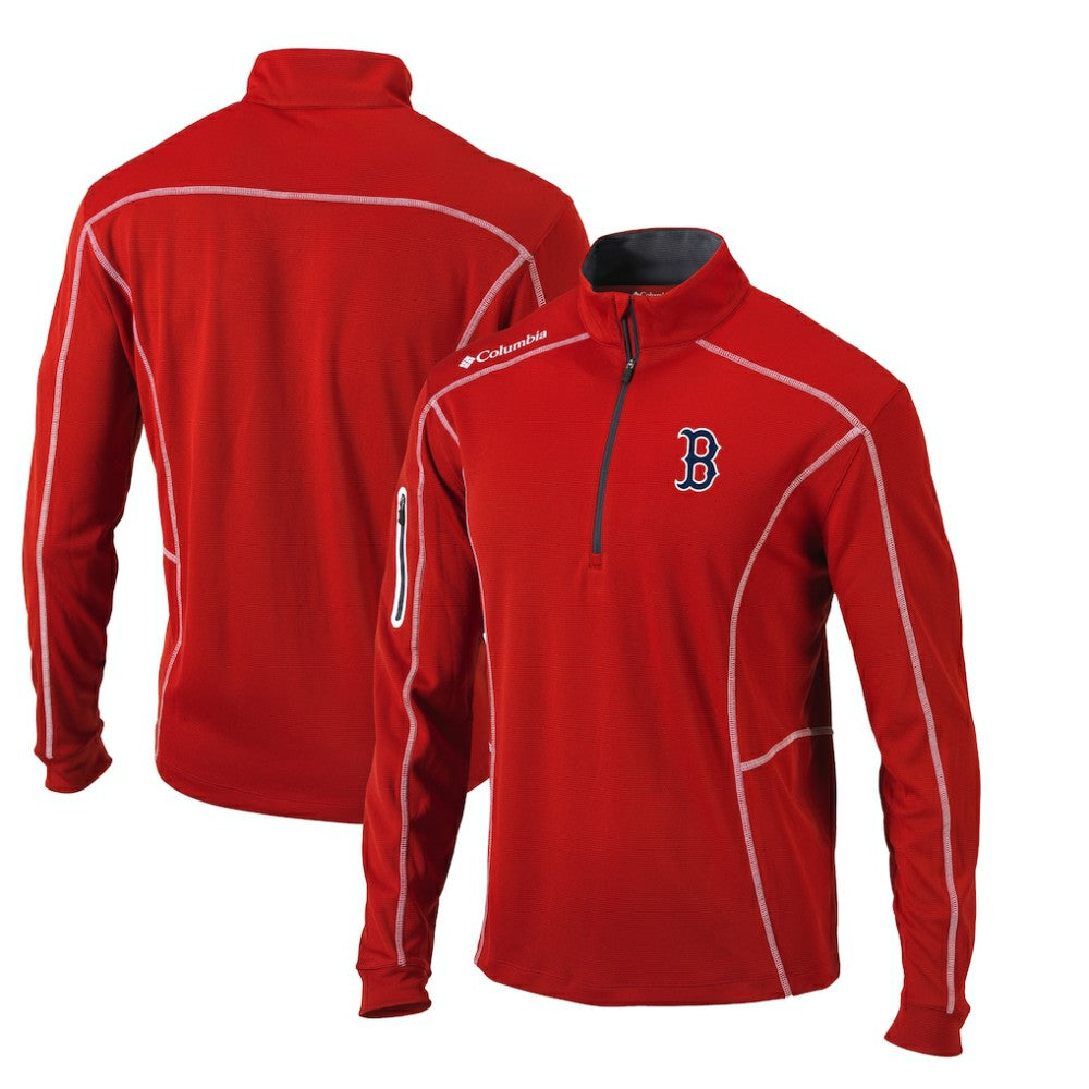 Boston Red Sox Omni-Wick Shotgun Quarter-Zip Pullover Top Red | Columbia