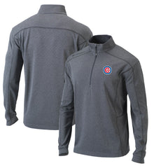 Chicago Cubs Omni-Wick Shotgun Quarter-Zip Pullover Top Heather Gray | Columbia