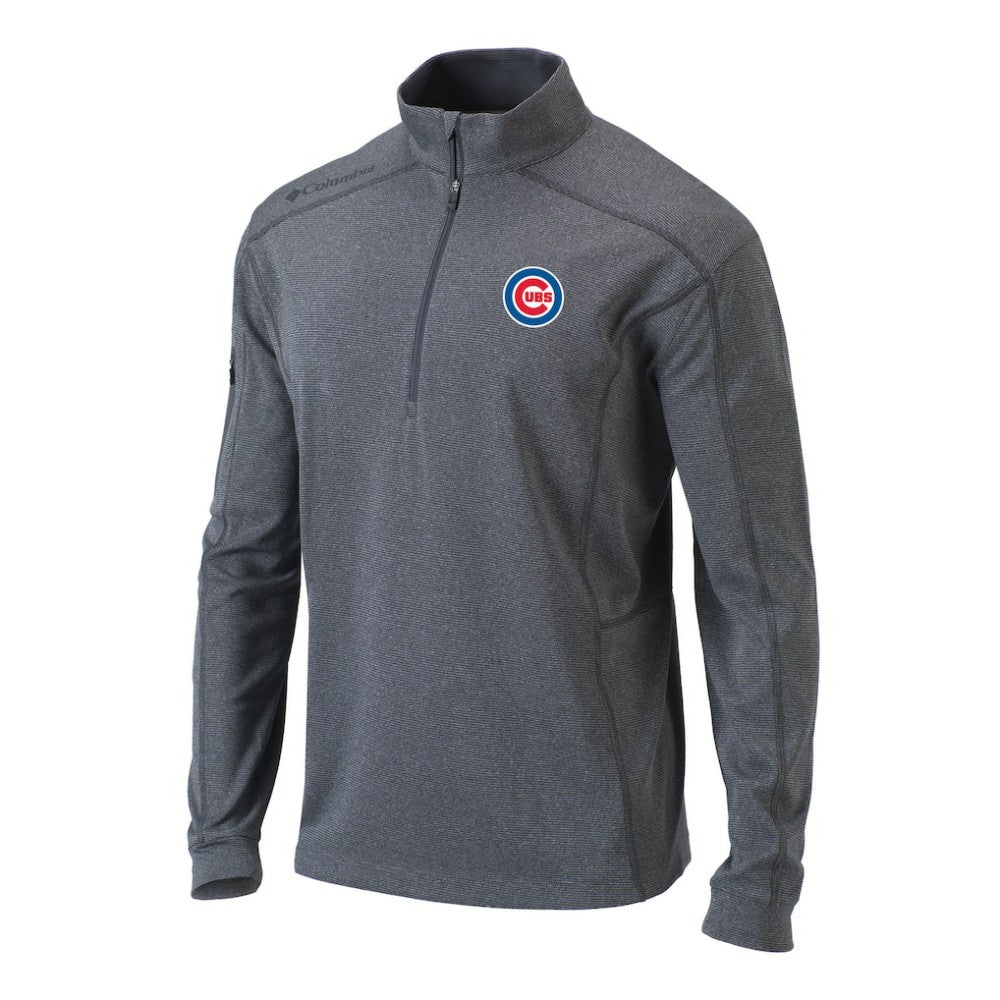 Chicago Cubs Omni-Wick Shotgun Quarter-Zip Pullover Top Heather Gray | Columbia