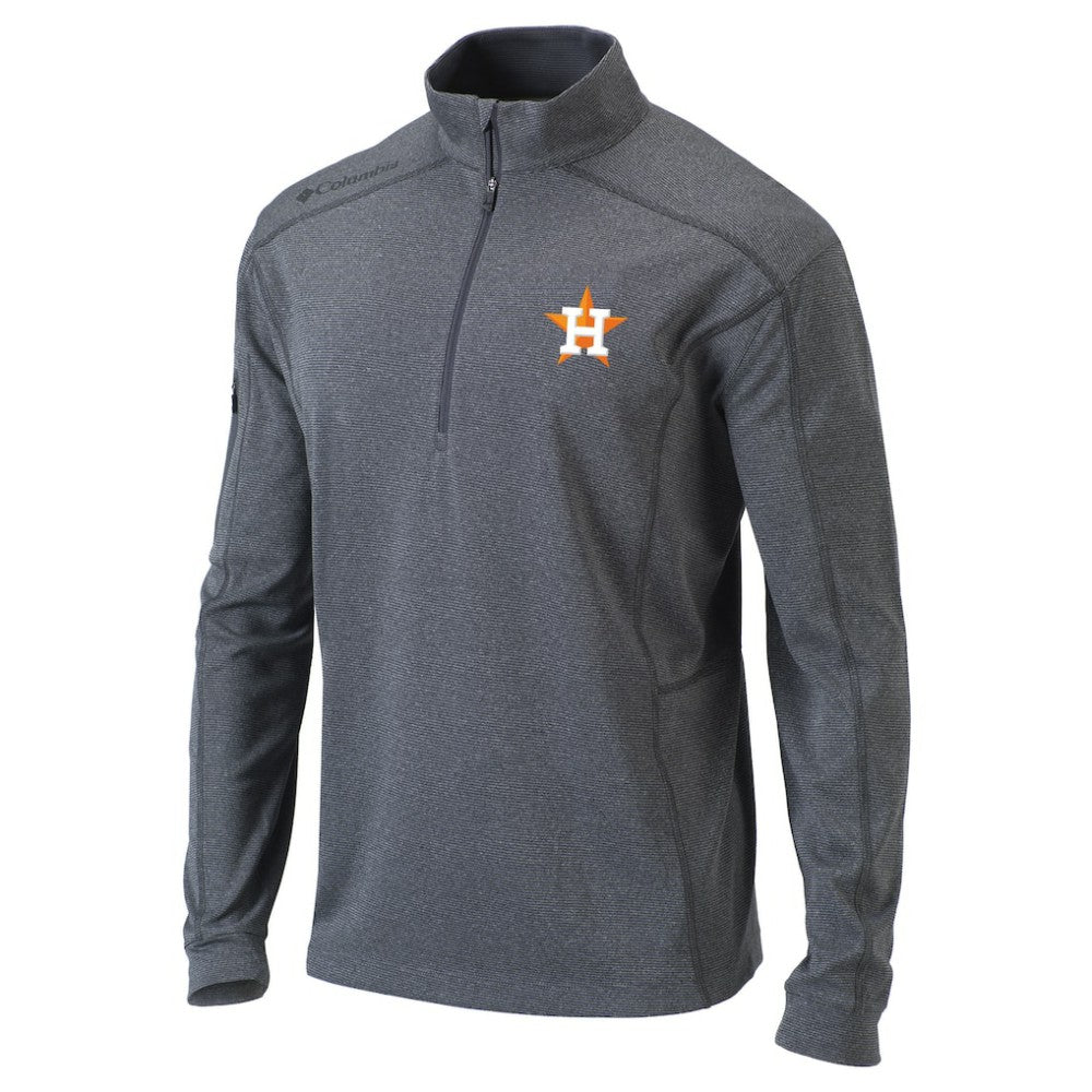 Houston Astros Omni-Wick Shotgun Quarter-Zip Pullover Top Heather Gray | Columbia