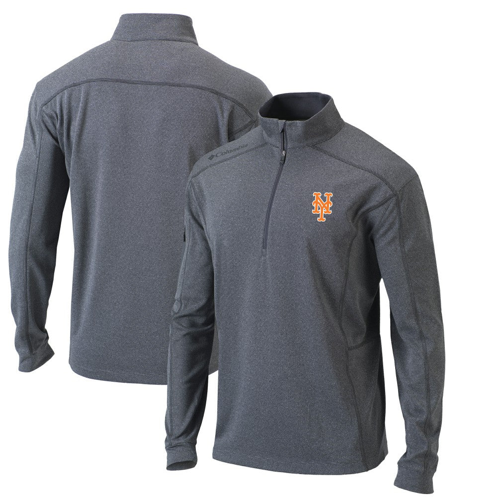 New York Mets Omni-Wick Shotgun Quarter-Zip Pullover Top Heather Gray | Columbia