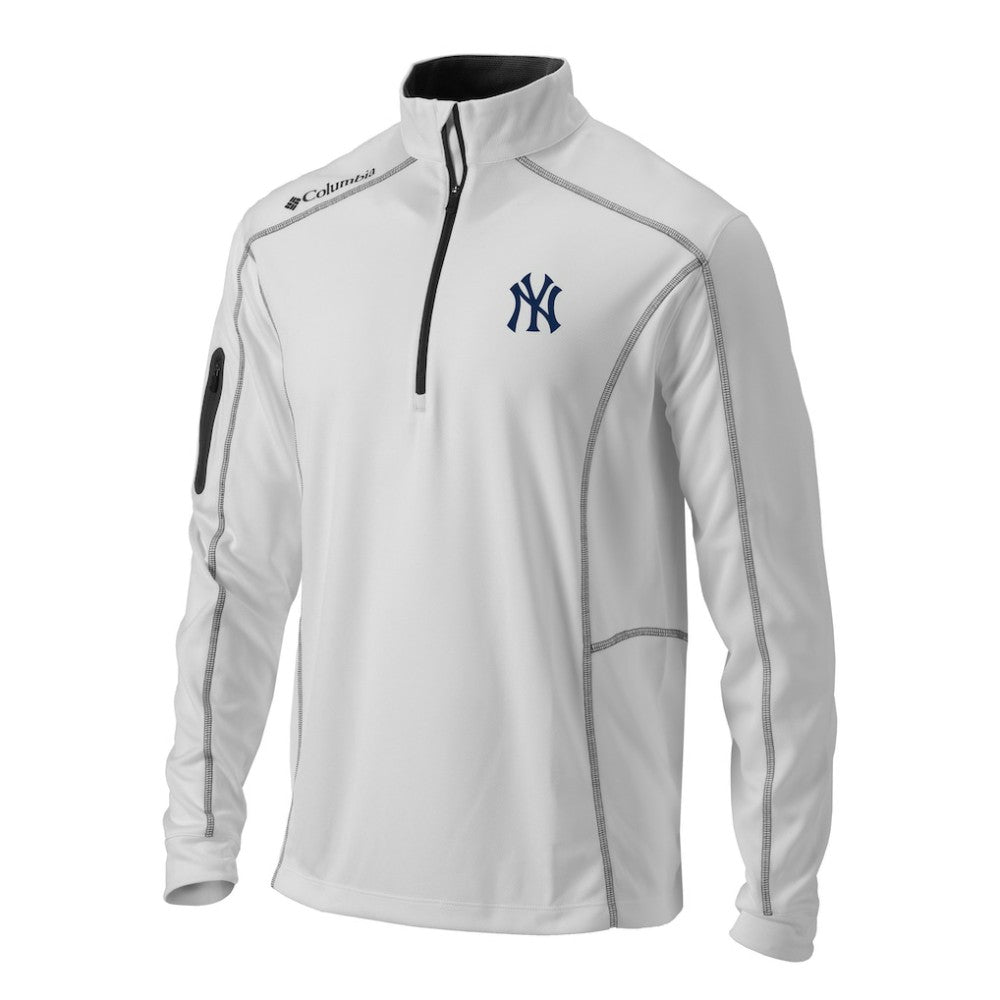 New York Yankees Omni-Wick Shotgun Quarter-Zip Pullover Top White | Columbia