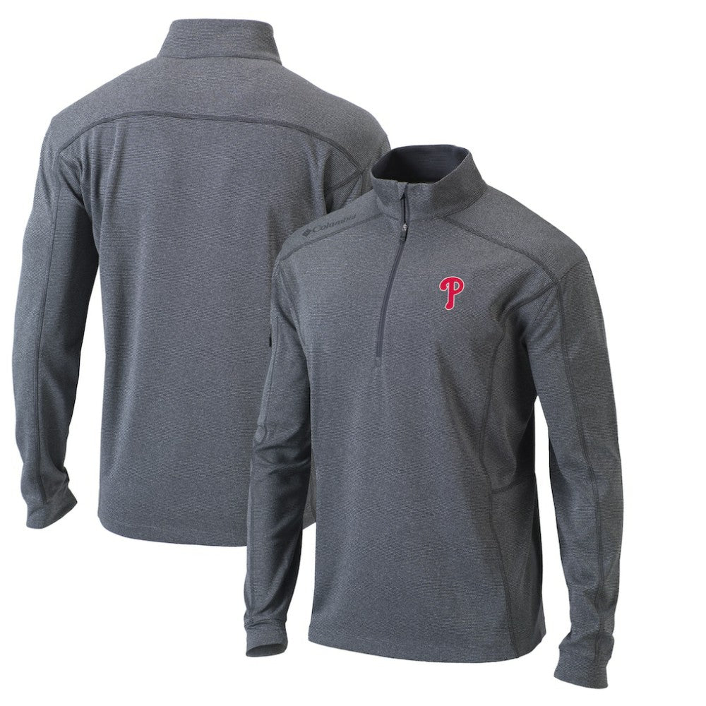 Philadelphia Phillies Omni-Wick Shotgun Quarter-Zip Pullover Top Heather Gray | Columbia