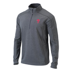 Philadelphia Phillies Omni-Wick Shotgun Quarter-Zip Pullover Top Heather Gray | Columbia
