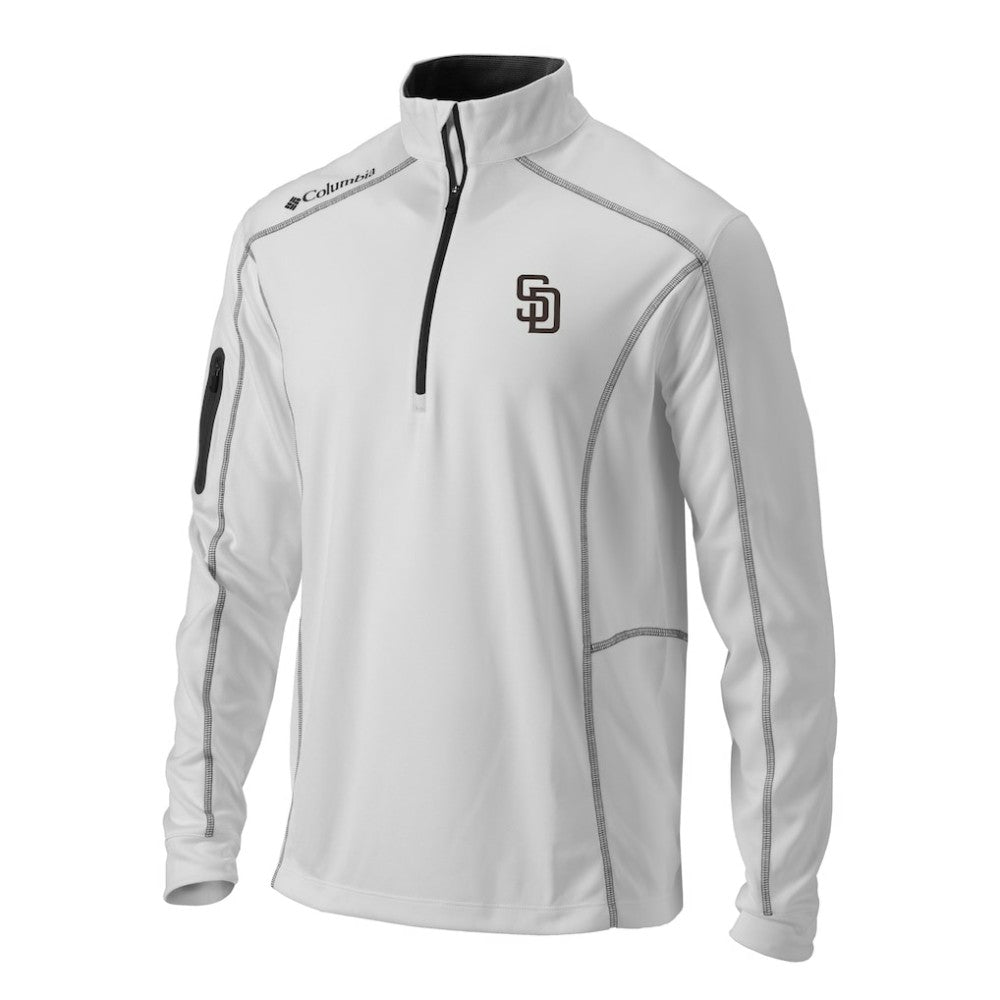 San Diego Padres Omni-Wick Shotgun Quarter-Zip Pullover Top White | Columbia
