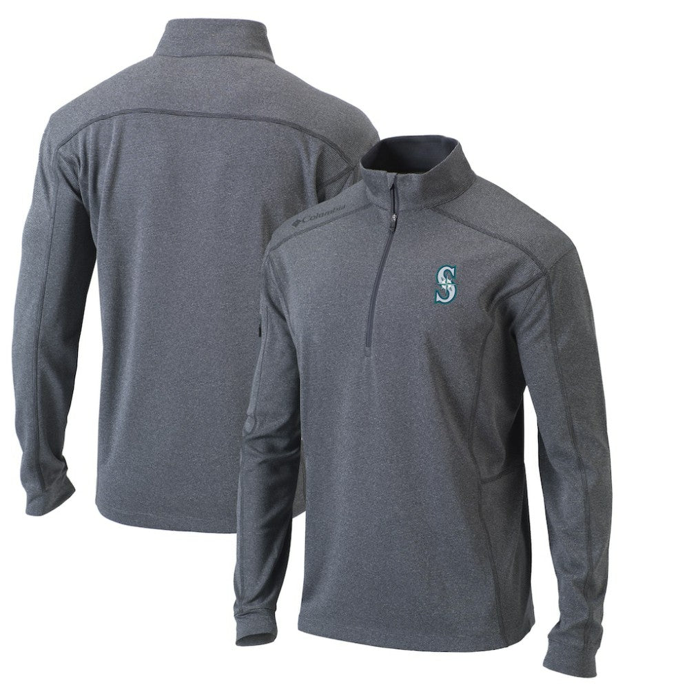Seattle Mariners Omni-Wick Shotgun Quarter-Zip Pullover Top Heather Gray | Columbia