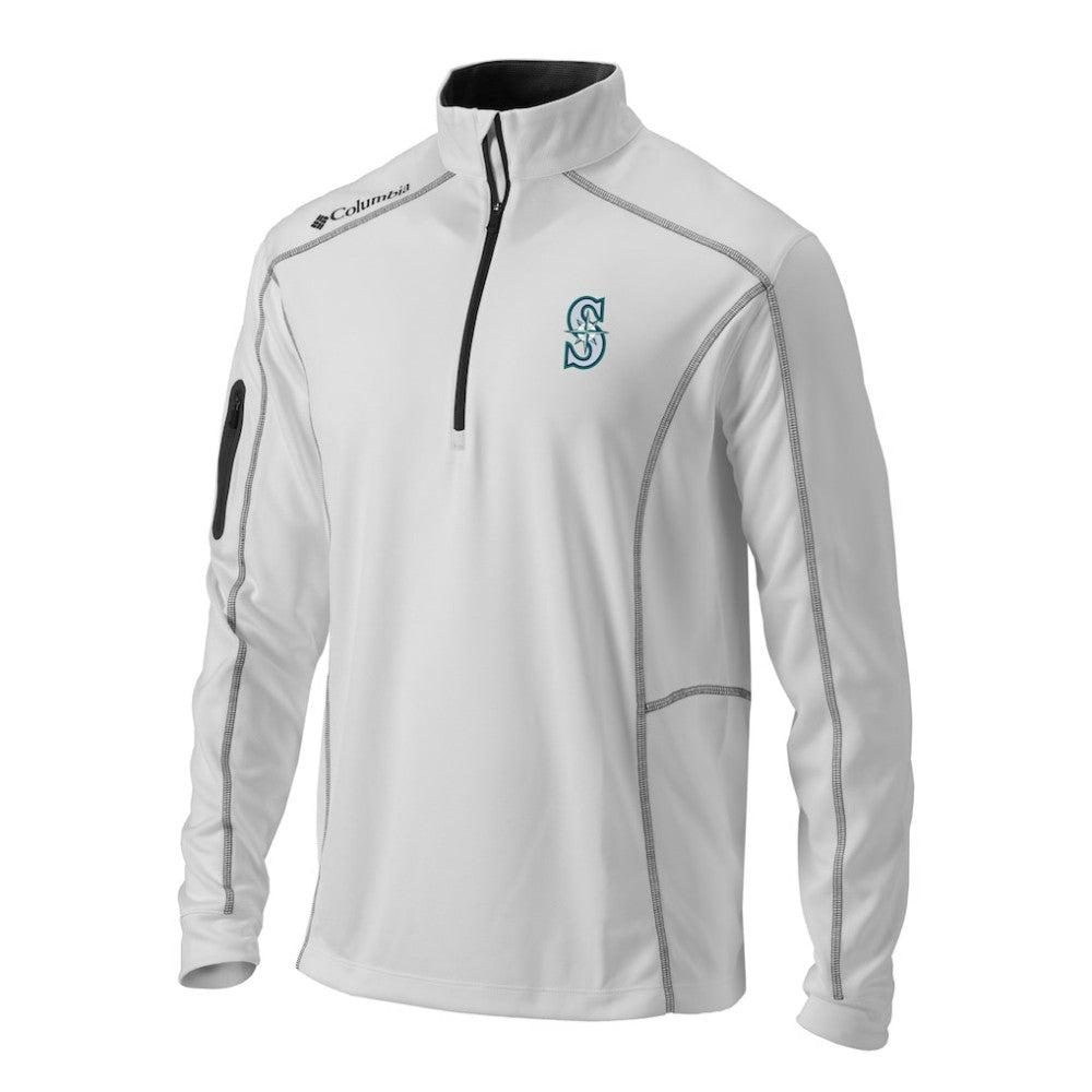 Seattle Mariners Omni-Wick Shotgun Quarter-Zip Pullover Top White | Columbia