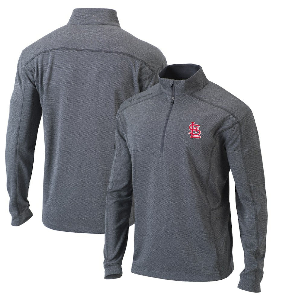 St. Louis Cardinals Omni-Wick Shotgun Quarter-Zip Pullover Top Heather Gray | Columbia
