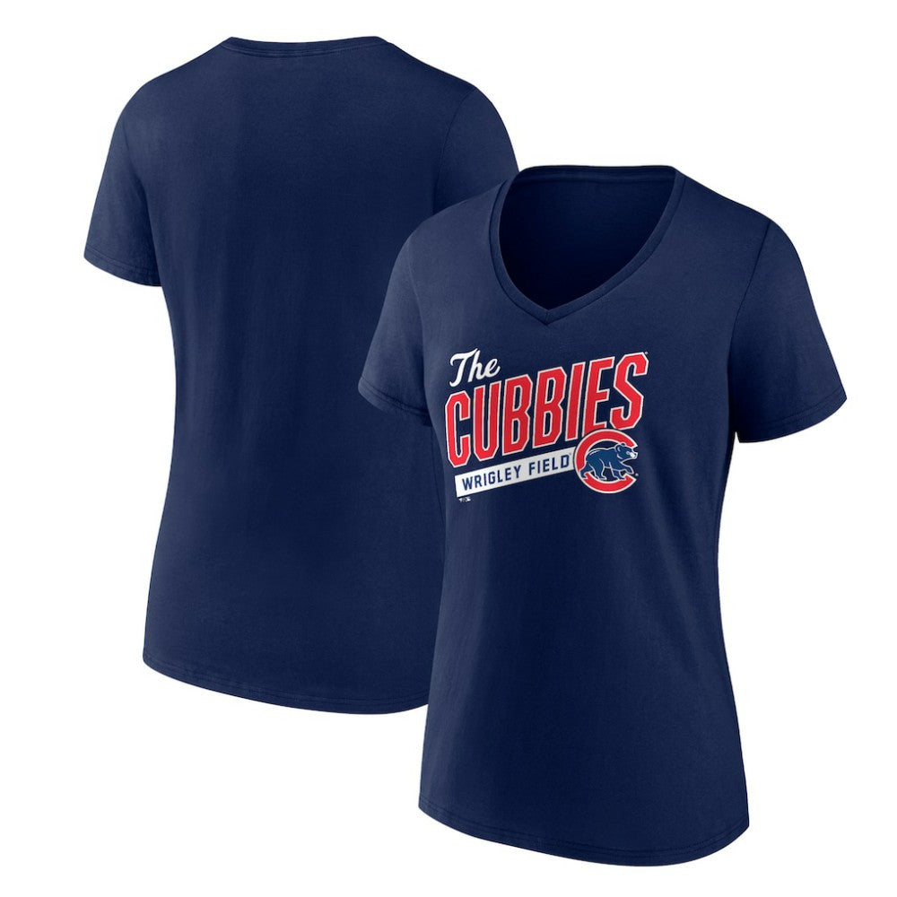 Chicago Cubs Women's Hometown Collection Those Cubbies V-Neck T-Shirt Navy