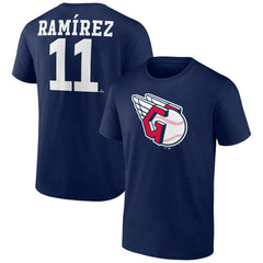 Jose Ramirez Cleveland Guardians Player Icon Name & Number T-Shirt Navy