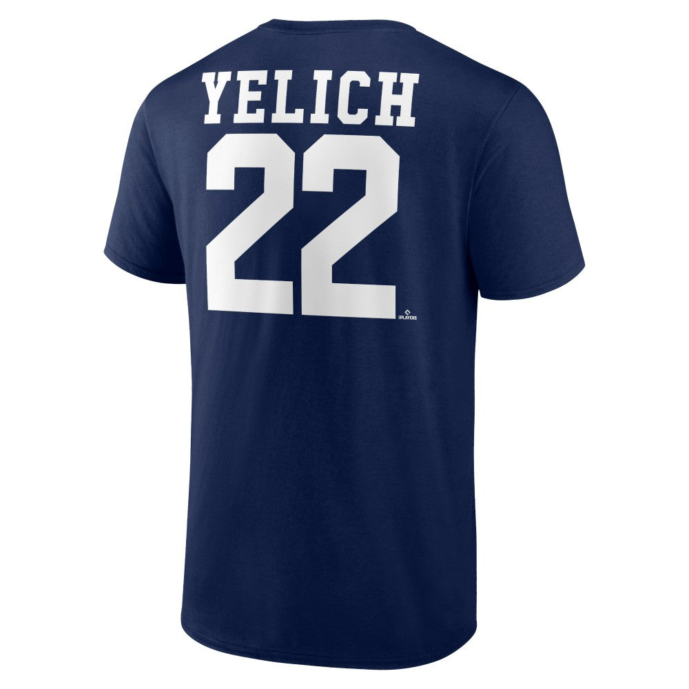 Christian Yelich Milwaukee Brewers Player Icon Name & Number T-Shirt Navy