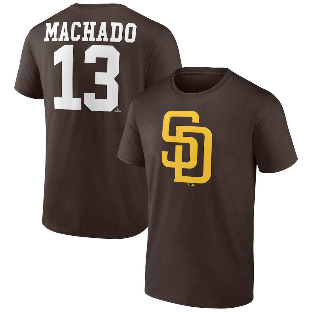 Manny Machado San Diego Padres Player Icon Name & Number T-Shirt Brown