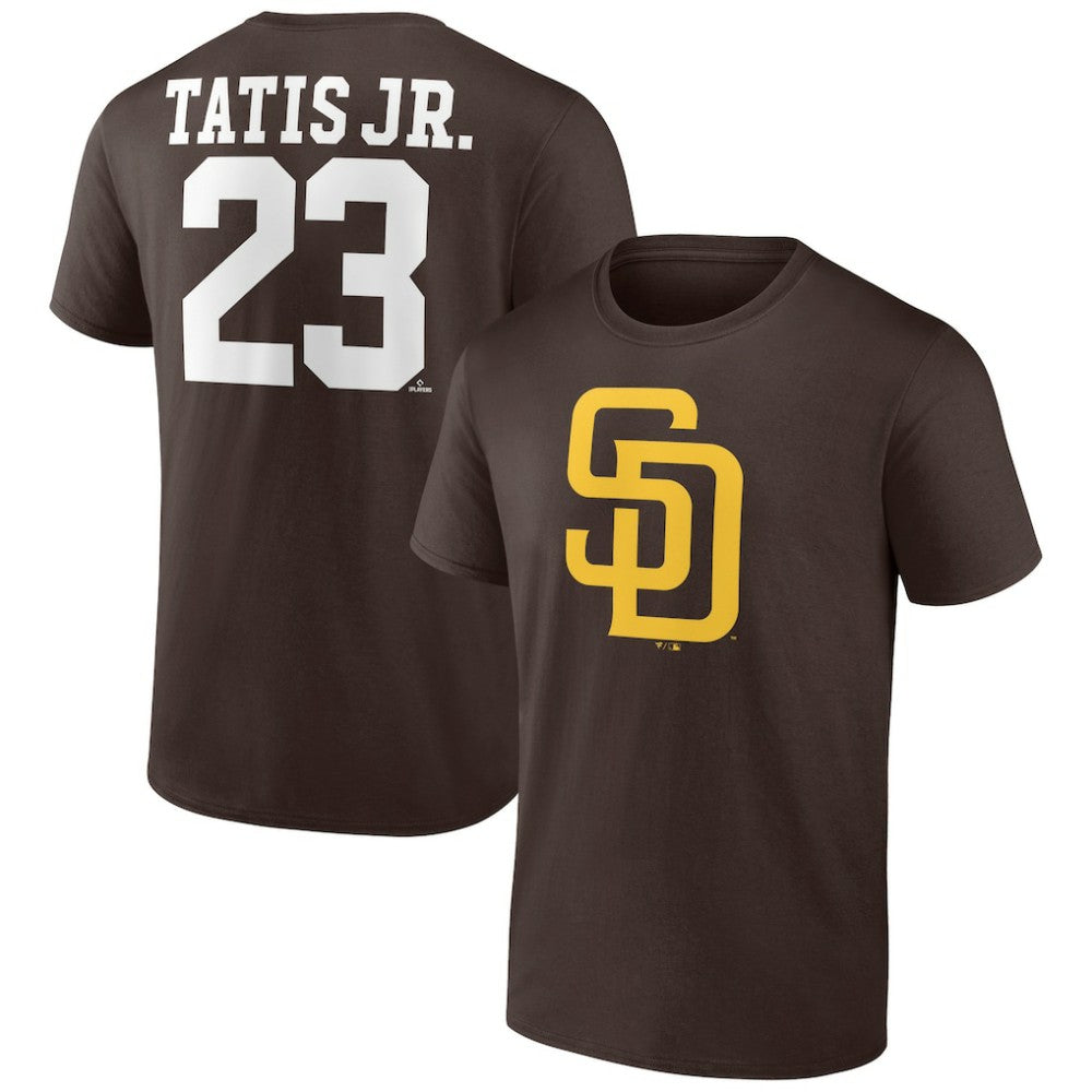 Fernando Tatis Jr. San Diego Padres Player Icon Name & Number T-Shirt Brown