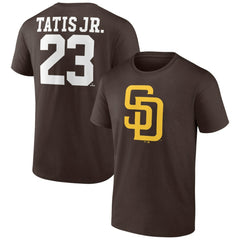 Fernando Tatis Jr. San Diego Padres Player Icon Name & Number T-Shirt Brown