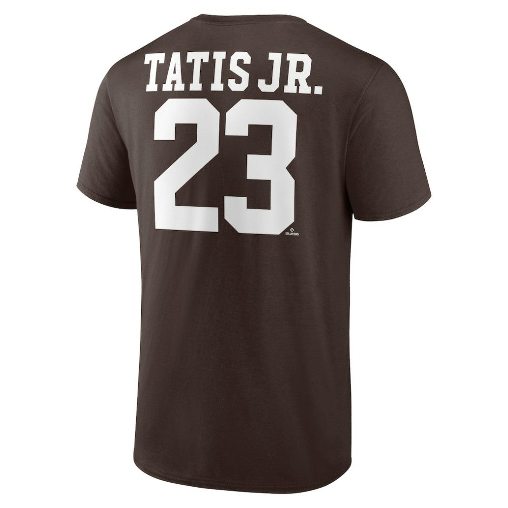 Fernando Tatis Jr. San Diego Padres Player Icon Name & Number T-Shirt Brown
