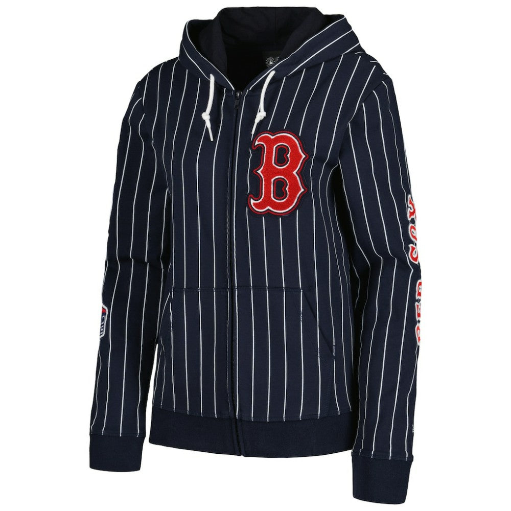 Boston Red Sox Women's Pinstripe Tri-Blend Full-Zip Jacket Navy | New Era