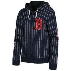 Boston Red Sox Women's Pinstripe Tri-Blend Full-Zip Jacket Navy | New Era
