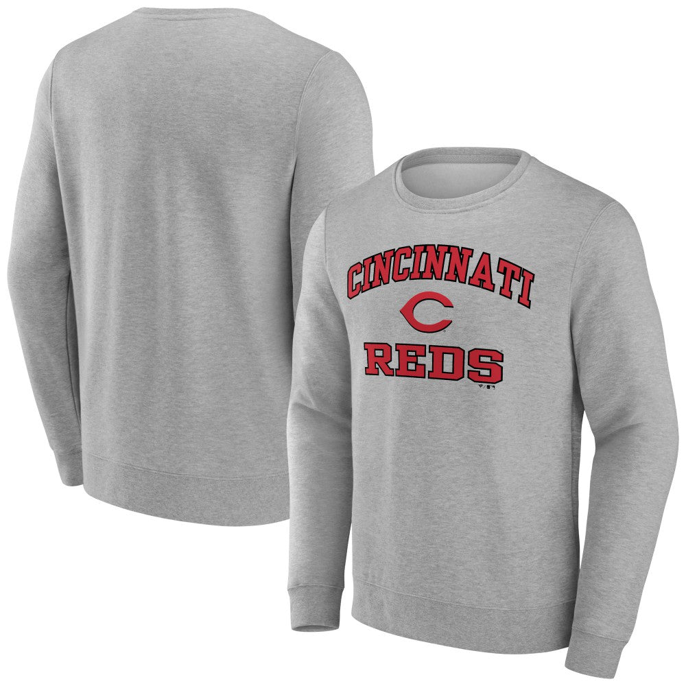 Cincinnati Reds Heart & Soul Pullover Sweatshirt Heather Gray