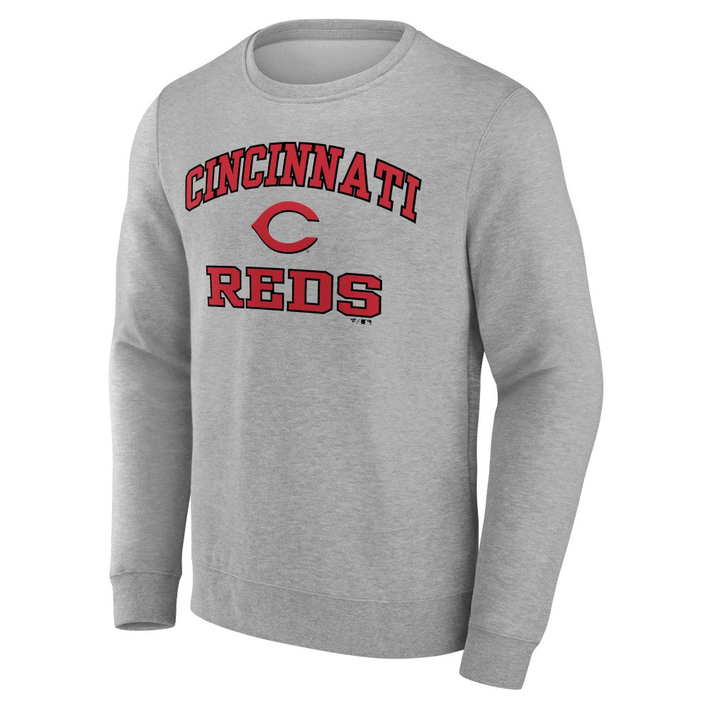 Cincinnati Reds Heart & Soul Pullover Sweatshirt Heather Gray