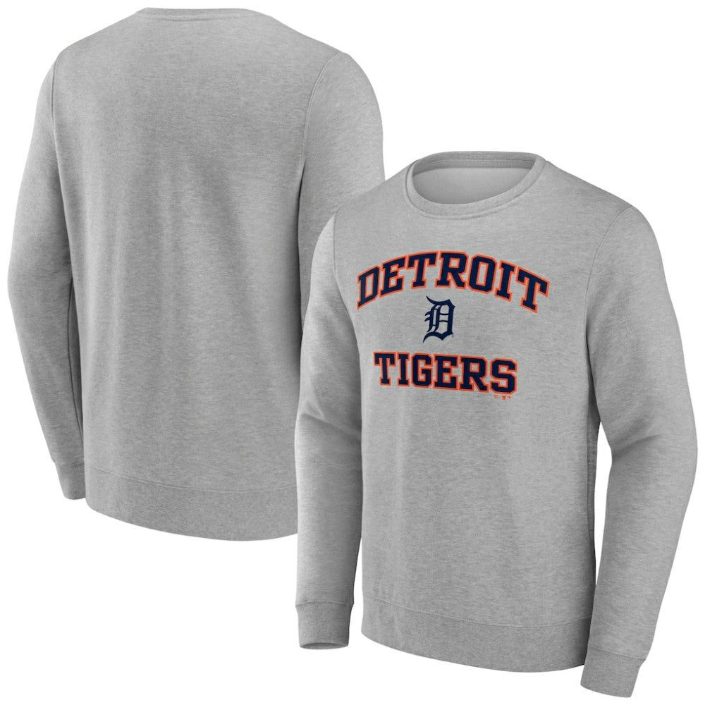 Detroit Tigers Heart & Soul Pullover Sweatshirt Heather Gray