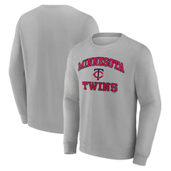 Minnesota Twins Heart & Soul Pullover Sweatshirt Heather Gray