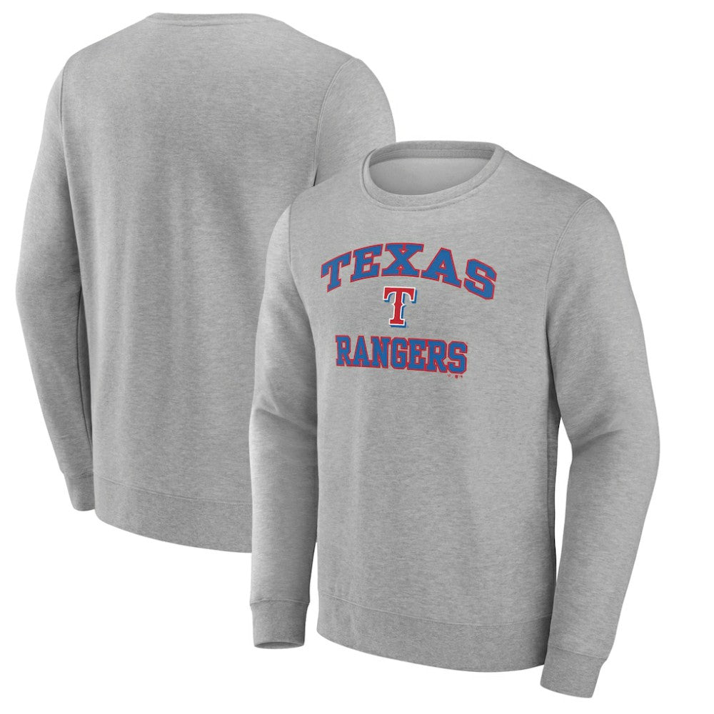 Texas Rangers Heart & Soul Pullover Sweatshirt Heather Gray