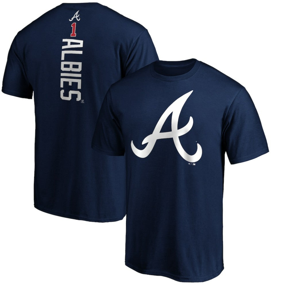 Ozzie Albies Atlanta Braves Playmaker Name & Number T-Shirt Navy