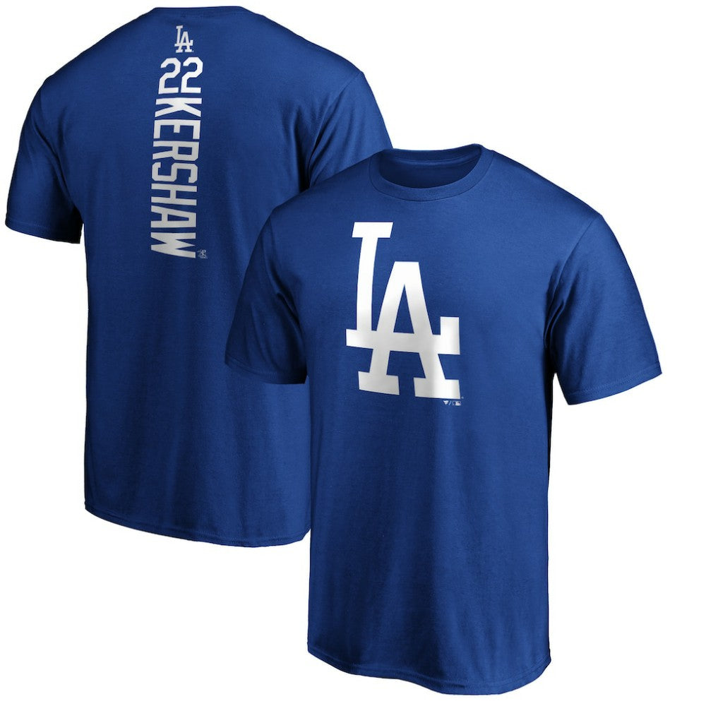 Clayton Kershaw Los Angeles Dodgers Playmaker Name & Number T-Shirt Royal