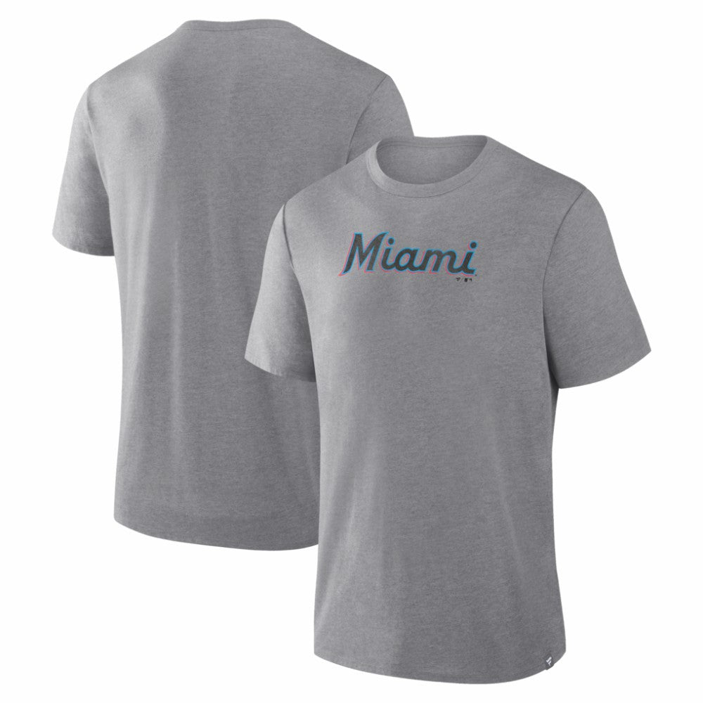 Miami Marlins Play Tribute Tri-Blend T-Shirt Heather Gray